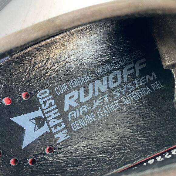 Mephisto Dark Brown Yael Leather Lace Up Fashion Sneaker Runoff Air-Jet Size 8 - Picture 12 of 14